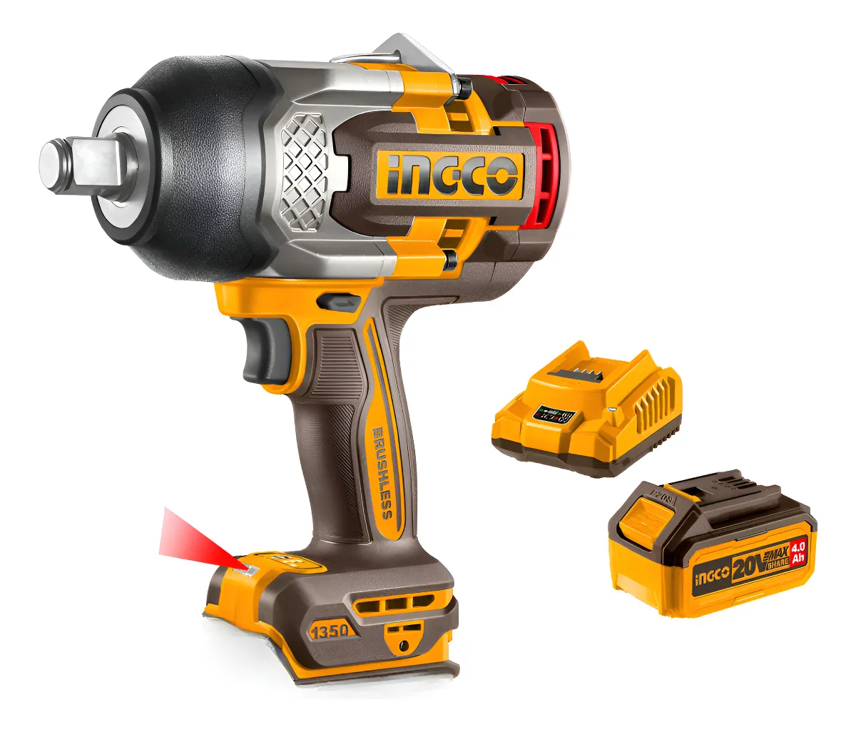 Llave de impacto 1350 N.m+bateria 4.0A.h+cargador