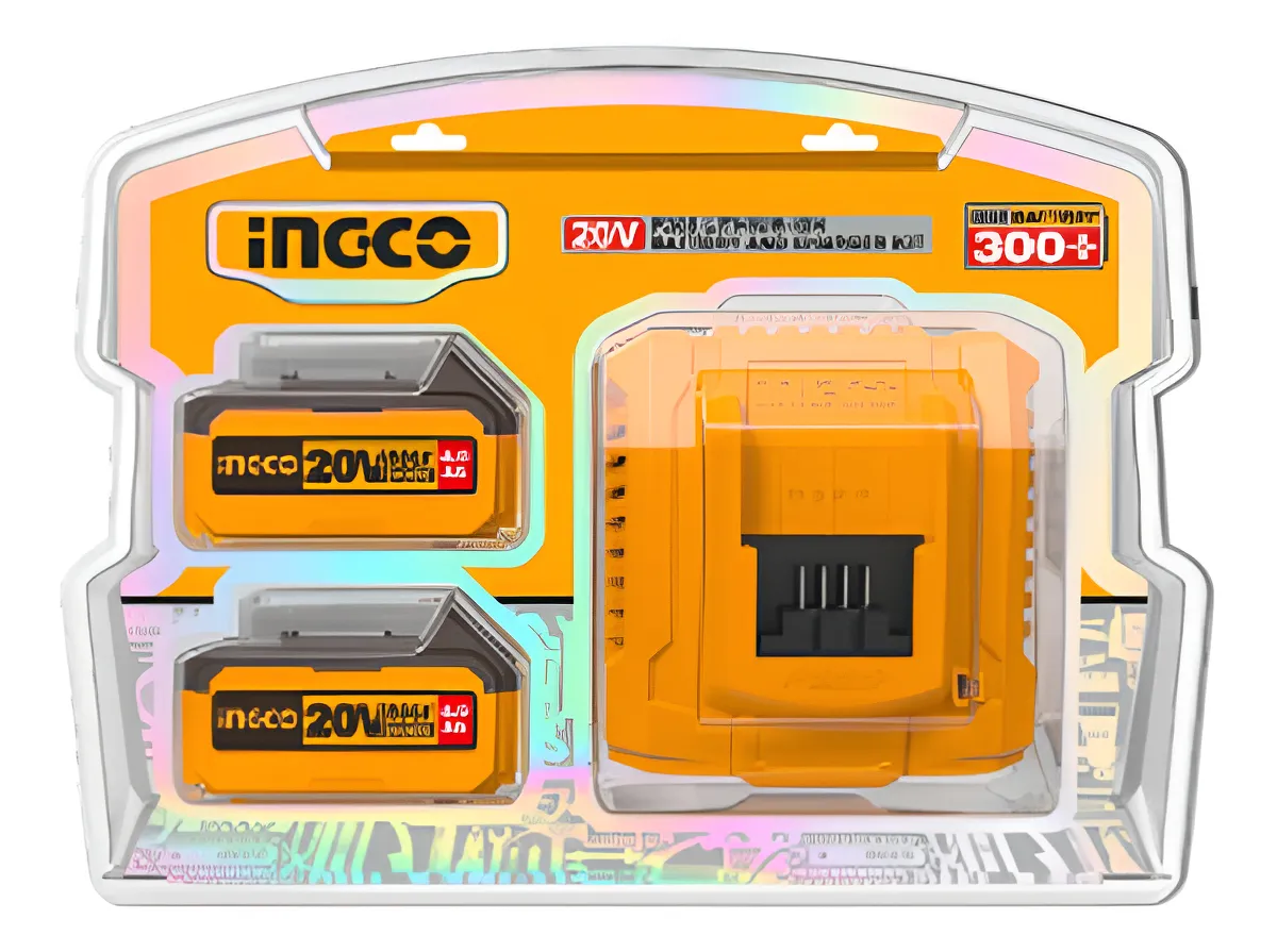 Set 2 baterias4.0A.h+ cargador Ingco