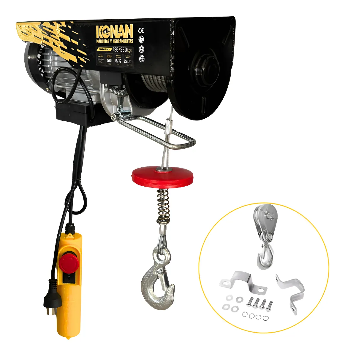 Aparejo electrico 12mts 500kg Konan