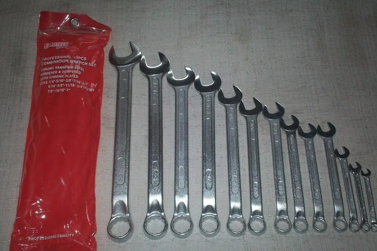 juego de llaves combinadas x13 piezas en pulgadas Eurotech - Imagen 2