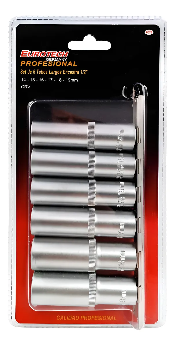 Juego Tubos Largos Enc 1/2'' De 14 A 19mm Eurotech
