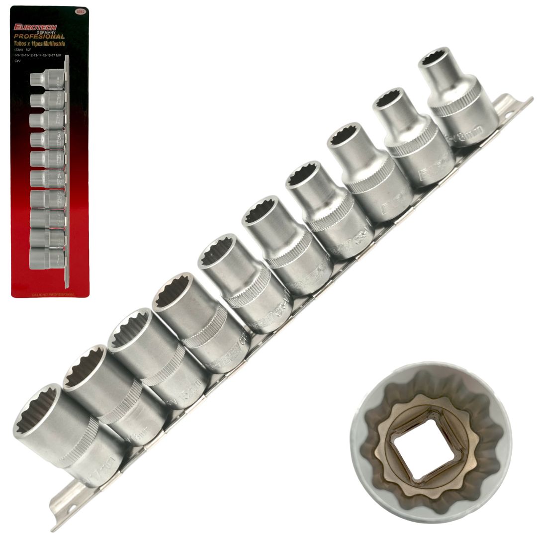 Tubos multi estriados 8 a 17 mm – Enc. 1/2″ Eurotech